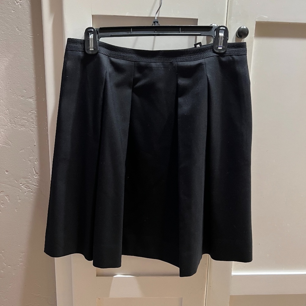J. Crew Black Wool Pleated Mini-Skirt, Size 4